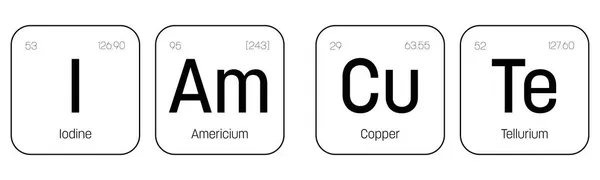 Soy lindo diseño de estilo de etiqueta química — Archivo Imágenes Vectoriales