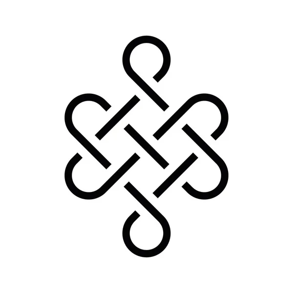 Бесконечный узел - черный векторный символ — стоковый вектор
