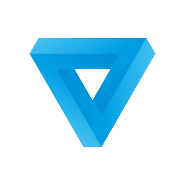 Ikona trójkąta Penrose w kolorze niebieskim — Wektor stockowy
