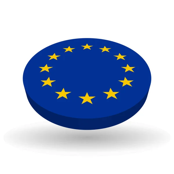 3D kruhová vlajka Evropské unie — Stockový vektor