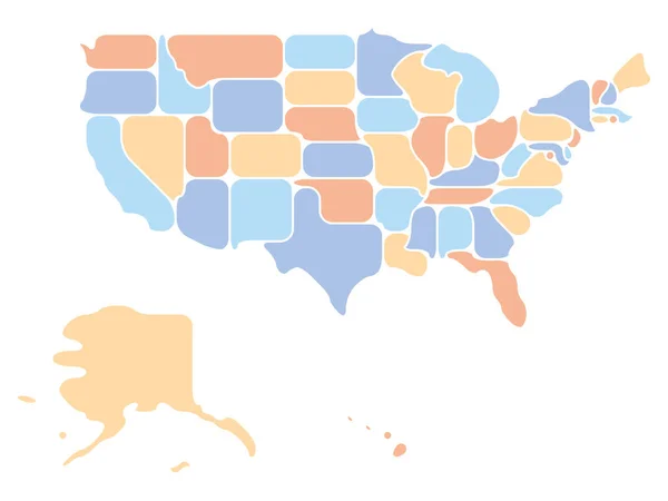 Mapa retrô generalizado dos EUA —  Vetores de Stock