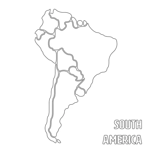 Mapa suave do continente da América do Sul —  Vetores de Stock