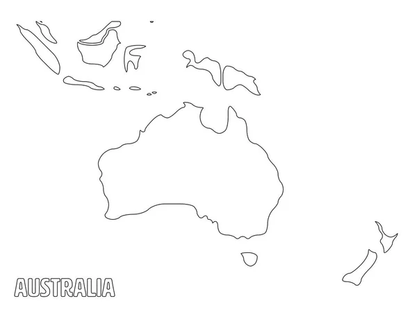 Mapa liso de Australia continente — Vector de stock