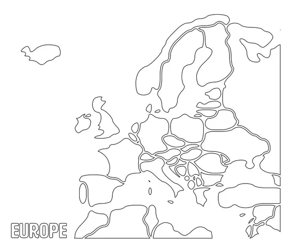 Gładka mapa kontynentu europejskiego — Wektor stockowy