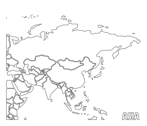 アジア大陸の滑らかな地図 — ストックベクタ