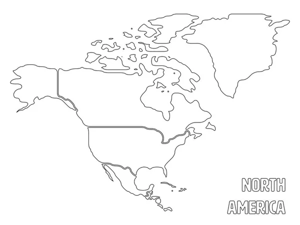 Mapa liso do continente da América do Norte — Vetor de Stock