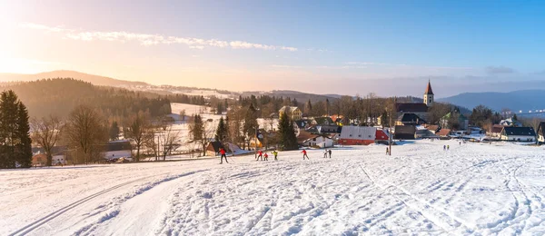 Langlaufen in het Jizera gebergte — Stockfoto