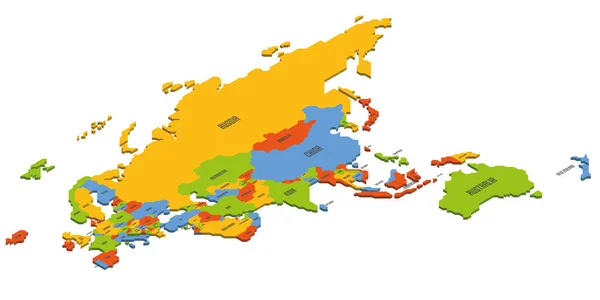 Mapa político isométrico da Austrália — Vetor de Stock