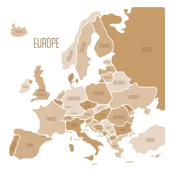 Mapa liso simplificado da Europa —  Vetores de Stock