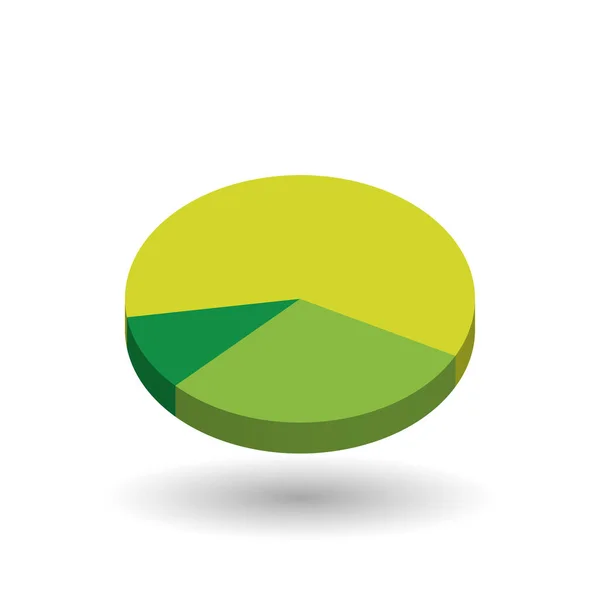 Green pie chart design element — Stock Vector