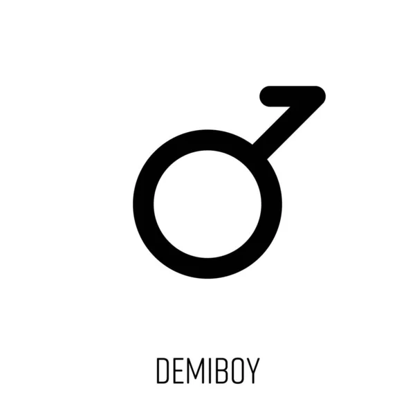 Segno Demiboy icona vettoriale nera — Vettoriale Stock