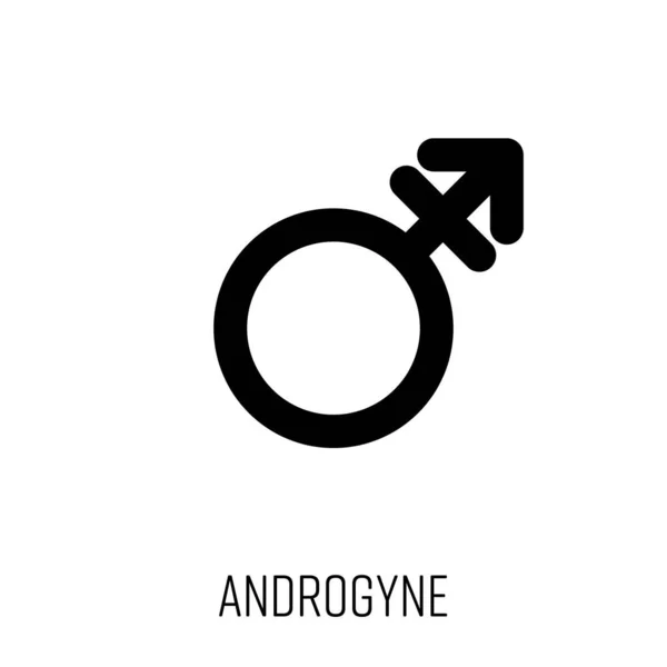 Androgyne segno nero icona vettoriale — Vettoriale Stock