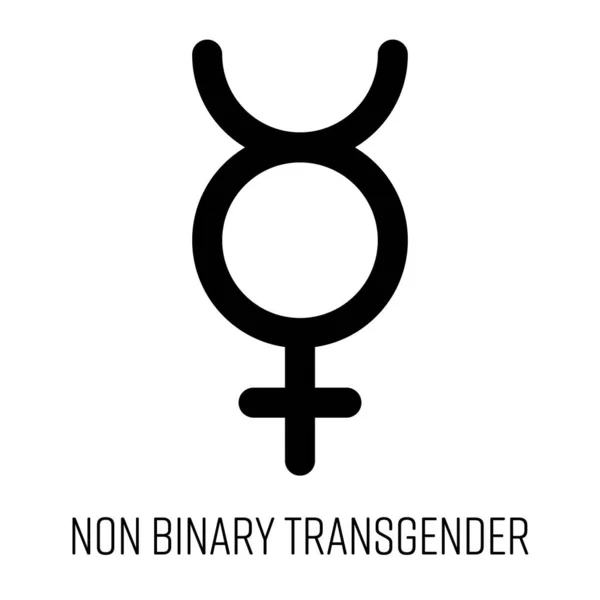 Non-binary transgender sign black vector icon — Vettoriale Stock