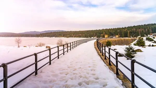 Dam on Cerna Nisa in winter time — Stock Photo, Image