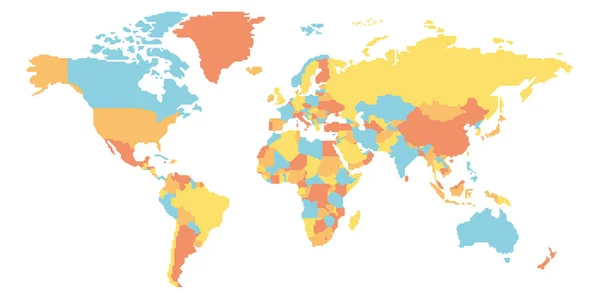 Frontera lisa simplificada Mapa del mundo — Vector de stock