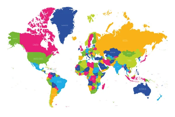 Dünyanın mavi politik haritası. — Stok Vektör
