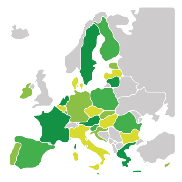 Vereinfachte glatte Landkarte der EU — Stockvektor