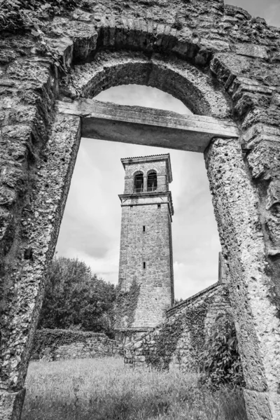 Belltower of St Peters Church in Ragogna Castle — стокове фото