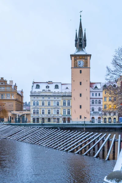 Wasserwerksturm im Winter Prag — Stockfoto