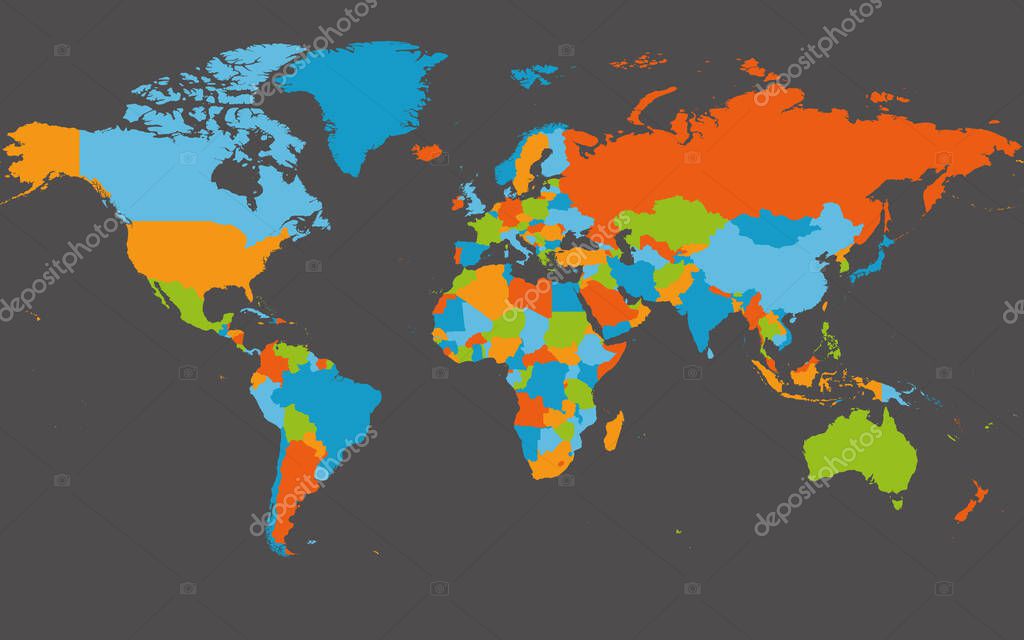Mapa político detallado de Mundo 2024
