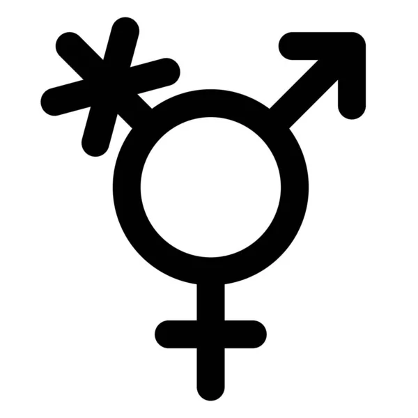Transgender znak czarny wektor ikona — Wektor stockowy