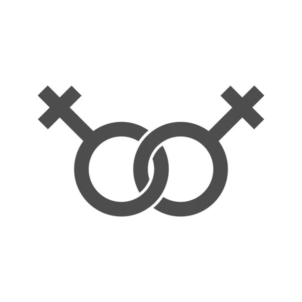 Heterosexual pair gender sign vector icon — Vettoriale Stock