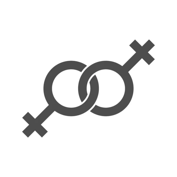 Heterosexual pair gender sign vector icon — Stockvektor