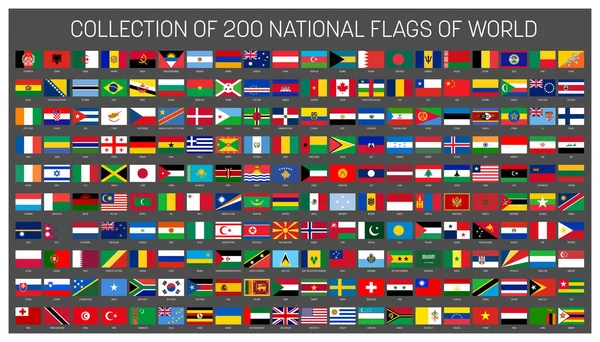 Collection Drapeaux nationaux des pays du monde — Image vectorielle