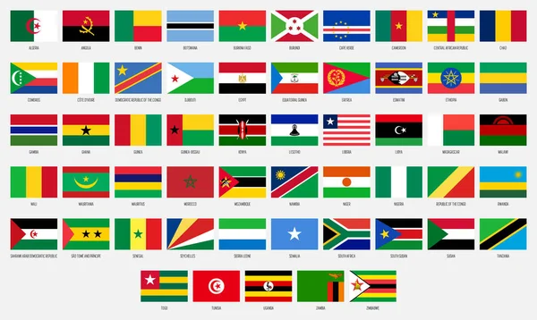Afrika vector nationale vlag collectie — Stockvector