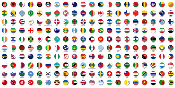 Κύκλος εθνικές σημαίες των χωρών του κόσμου — Διανυσματικό Αρχείο
