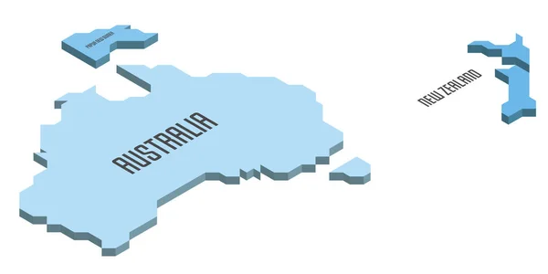 Izometryczna mapa polityczna Australii — Wektor stockowy