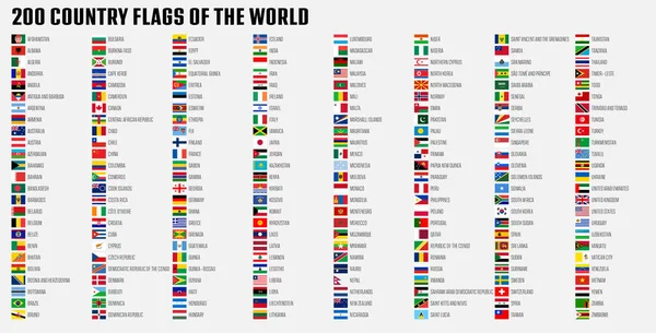 Liste der Flaggen der Welt — Stockvektor