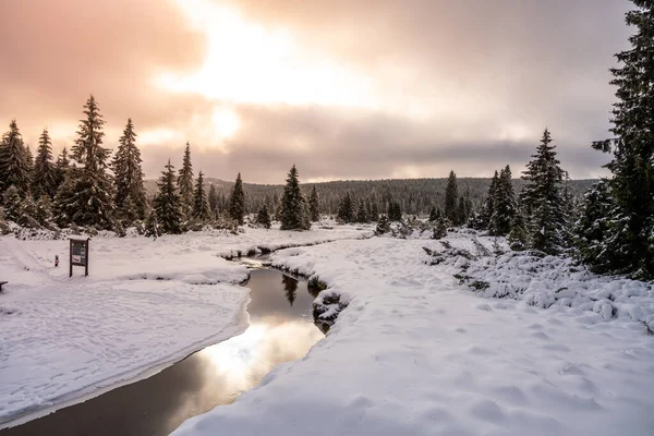 Paisagem de inverno de Montanhas Jizera — Fotografia de Stock