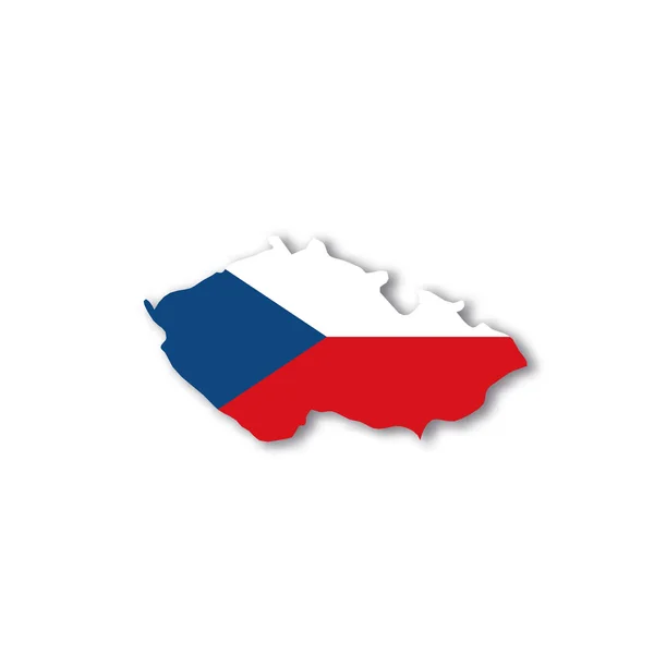 Flaga narodowa Republiki Czeskiej w kształcie mapy kraju — Wektor stockowy