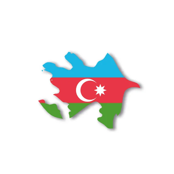 Bandera nacional de Azerbaiyán en forma de mapa de país — Archivo Imágenes Vectoriales