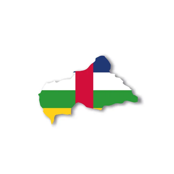 Σημαία της Κεντροαφρικανικής Δημοκρατίας σε σχήμα χάρτη χώρας — Διανυσματικό Αρχείο