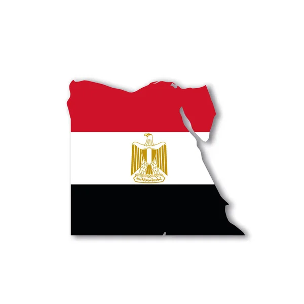 Egitto bandiera nazionale a forma di mappa del paese — Vettoriale Stock