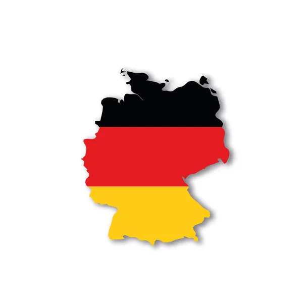 Εθνική σημαία της Γερμανίας σε σχήμα χάρτη χώρας — Διανυσματικό Αρχείο