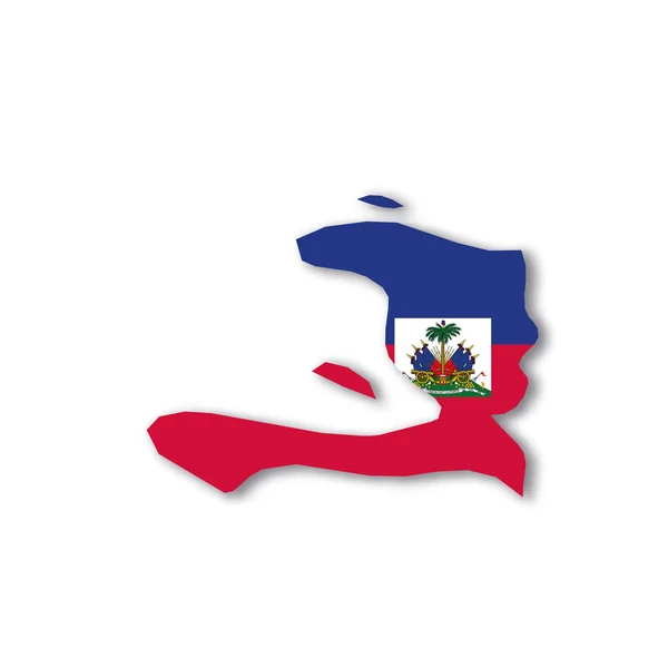 Εθνική σημαία της Αϊτής σε σχήμα χάρτη χώρας — Διανυσματικό Αρχείο