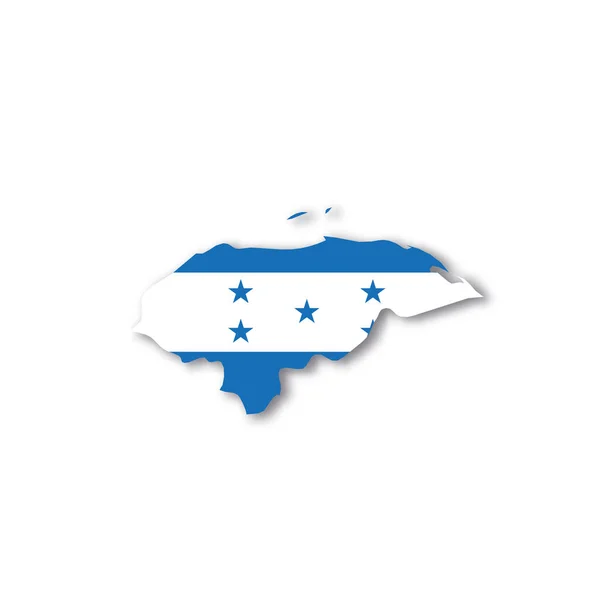 Bandera Nacional de Honduras en forma de mapa de país — Vector de stock