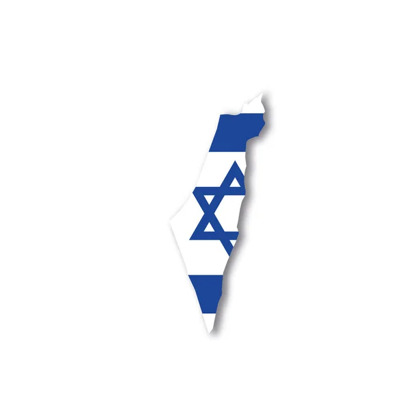 Drapeau national d'Israël en forme de carte de pays — Image vectorielle