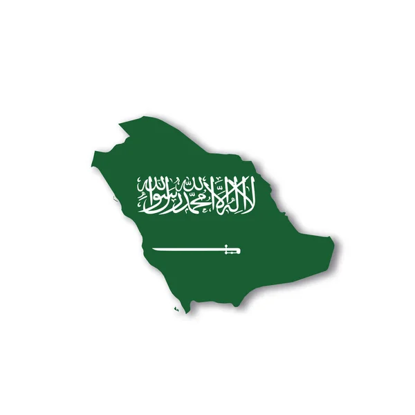 Saudi-Arabiens Nationalflagge in Form einer Landkarte — Stockvektor