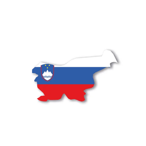 Bandera nacional de Eslovenia en forma de mapa de país — Vector de stock