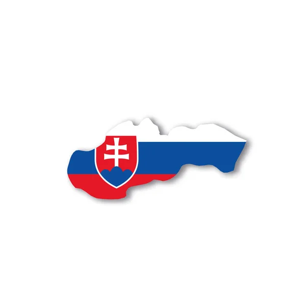 Bandera nacional de Eslovaquia en forma de mapa de país — Vector de stock