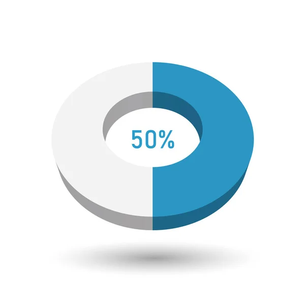 50% 3D vektor pite chart — Stock Vector