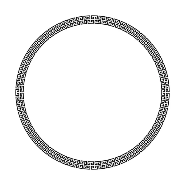 Circle frame of simple greek pattern — Stock Vector