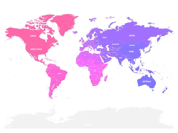 Барвиста політична карта світу — стоковий вектор