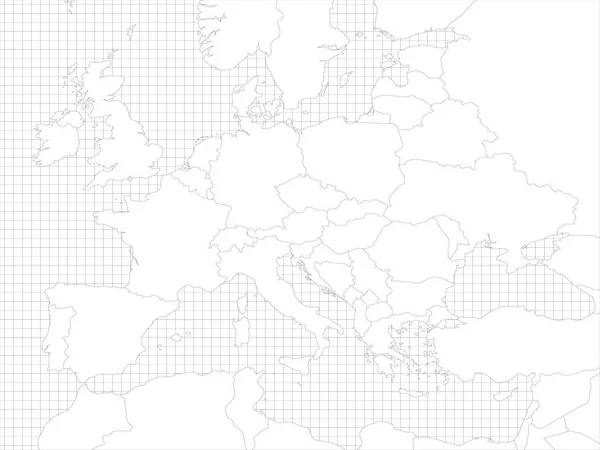 유럽에 있는 간단명료 한 지도 — 스톡 벡터