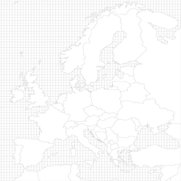 Europa einfach skizzieren leere Landkarte — Stockvektor