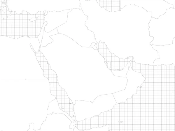 Midden-Oosten eenvoudige schets blanco kaart — Stockvector
